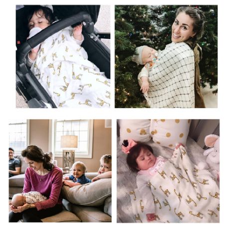 5 Piece Soft Infant Unisex Baby Nursery Swaddle Muslin Receiving Blankets - Image 3
