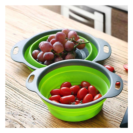 300 x 240cm Drain Basket Collapsible Colander and Strainer KT32121 - Blue - Image 5