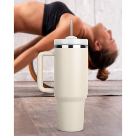 1.2L Tumbler with Handle Straw Lid, Stainless Steel Travel Mug - Image 25