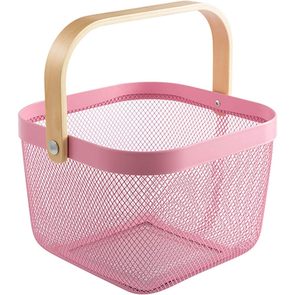 Mesh Storage Basket with Wooden Handle - Small - Image 4