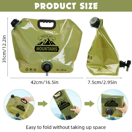 HASHBROWN'S - 8L Portable Water Container with Spigot - Green - Image 2