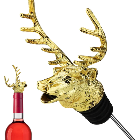 HASHBROWN Zinc Alloy Deer Head Wine Pourer - Silver - Image 3
