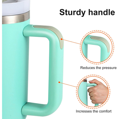 1.2L Tumbler with Handle Straw Lid, Stainless Steel Travel Mug - Image 42