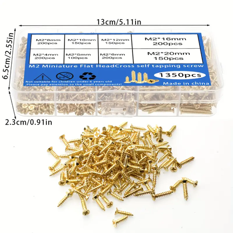HB 1350 Piece Golden Self-Tapping Screws - Image 3