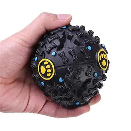 Pet Shrieking Sound Leakage Ball Teeth Bite Treat Dispensing Chew Toy - Black - Image 10