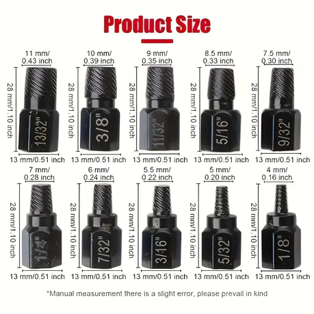 Hashbrown's 10 Pieces Metal Nut Removal Tool Set - Image 3