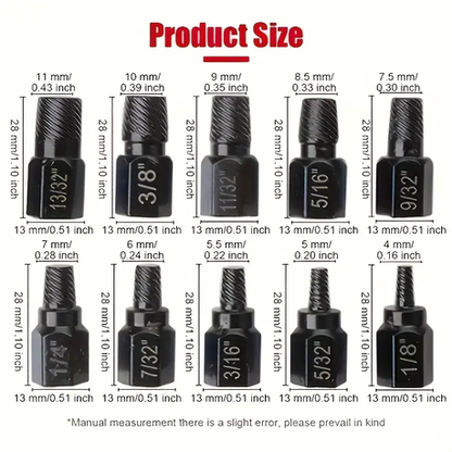 Hashbrown's 10 Pieces Metal Nut Removal Tool Set - Image 3