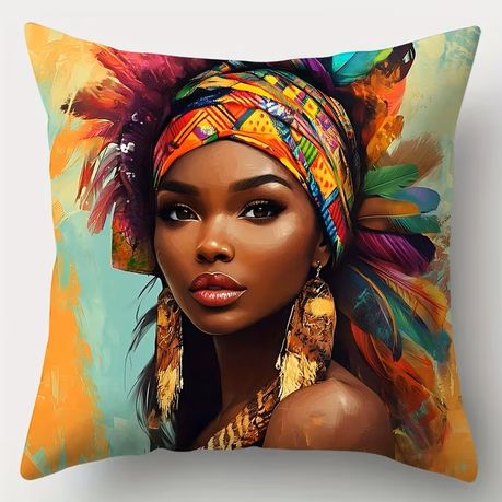African Tribal Women's Pillow Covers - Image 3
