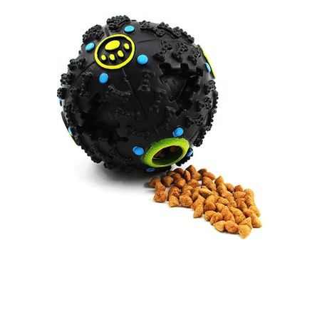 Pet Shrieking Sound Leakage Ball Teeth Bite Treat Dispensing Chew Toy - Black - Image 6