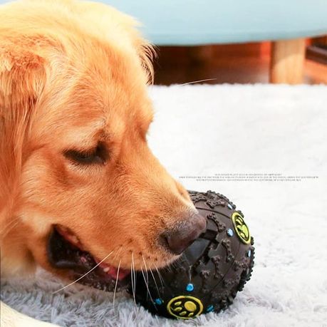 Pet Shrieking Sound Leakage Ball Teeth Bite Treat Dispensing Chew Toy - Black - Image 5