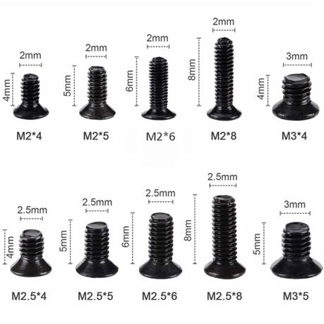Tool DIY Zinc Plated Carbon Steel Flat Head Machine Computer Screw 500 Pieces - Image 3