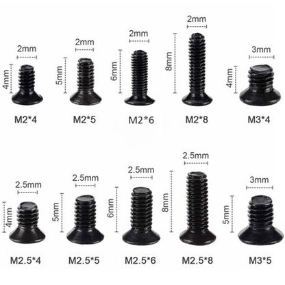 Tool DIY Zinc Plated Carbon Steel Flat Head Machine Computer Screw 500 Pieces - Image 3