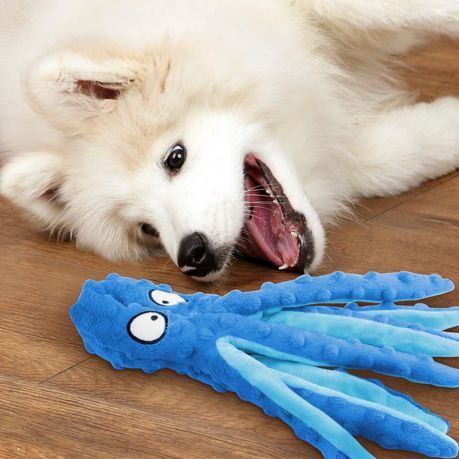 Octopus Plush Dog Chew Toy No Stuffing Puppy Teething Interactive - Image 12