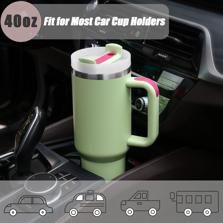 1.2L Tumbler with Handle Straw Lid, Stainless Steel Travel Mug - Image 48