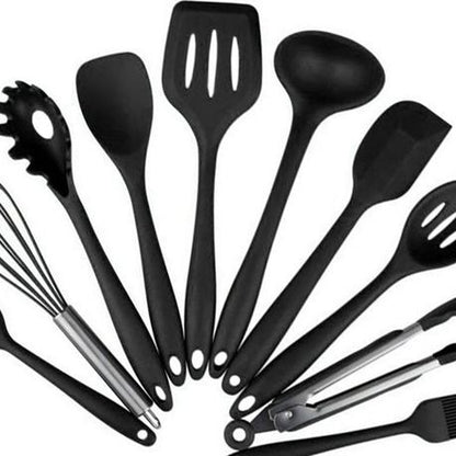 Nonstick Silicone Kitchen Utensils Set - 10 Piece
