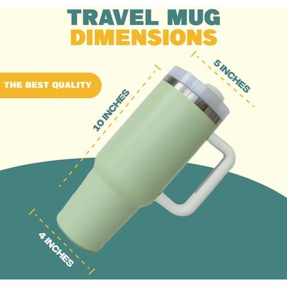 1.2L Tumbler with Handle Straw Lid, Stainless Steel Travel Mug - Image 12