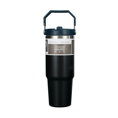 620ml Thermal Insulated Travel Mug with Carry Handle and Straw