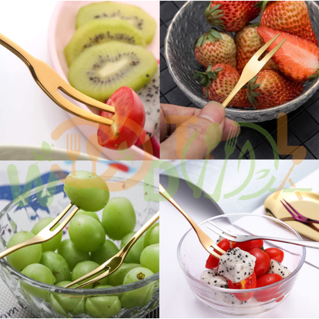 HASHBROWN'S 8PCS Set of Golden Stainless Steel Fruit Forks - Image 9