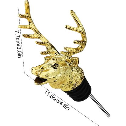 HASHBROWN Zinc Alloy Deer Head Wine Pourer - Silver - Image 6