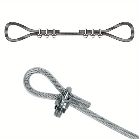 Hashbrowns 10-Piece Durable 304 Stainless Steel Cable Clamps - Image 4