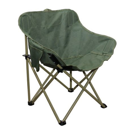 Half Moon Metal Frame Folding Camping Chair w Side Pocket 53x47x70cm 100kg