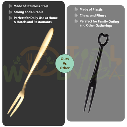 HASHBROWN'S 8PCS Set of Golden Stainless Steel Fruit Forks - Image 5