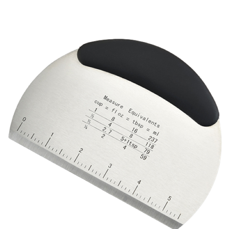 Dough Scraper/Cutter with Black Non-slip Grip Handle