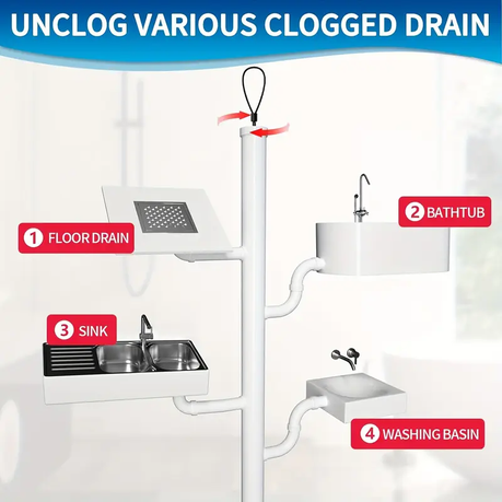 HB 3pcs Stainless Steel Drain Clog Remover - Image 6