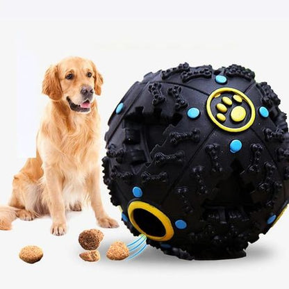 Pet Shrieking Sound Leakage Ball Teeth Bite Treat Dispensing Chew Toy - Black - Image 2