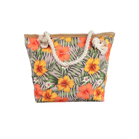 Printed Cotton Road Beach Bag - Image 11