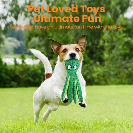 Octopus Plush Dog Chew Toy No Stuffing Puppy Teething Interactive - Image 7