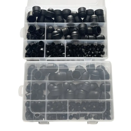 HB Set of 145 Nylon Hex Nuts and Bolt Caps M4-M12