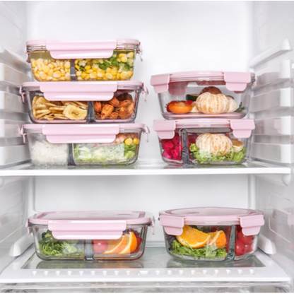 Split Compartment Leak-Proof Glass Food Containers - 650ml - 3 Pack - Image 7