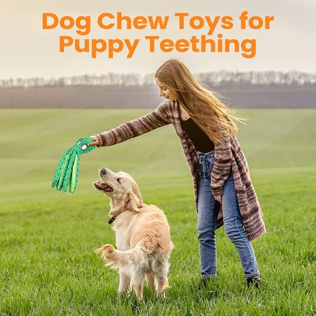 Octopus Plush Dog Chew Toy No Stuffing Puppy Teething Interactive - Image 8