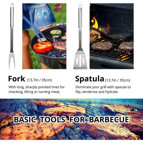 Stainless Steel Professional Barbecue Grilling Set in Carrying Bag - 5 Pcs - Image 3