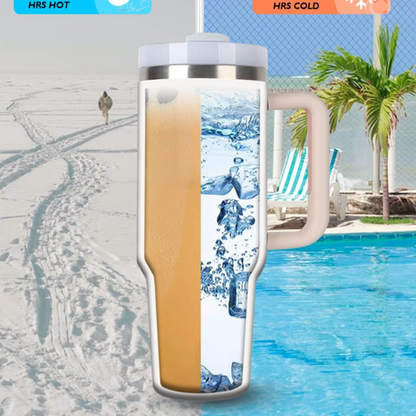 1.2L Tumbler with Handle Straw Lid, Stainless Steel Travel Mug - Image 28