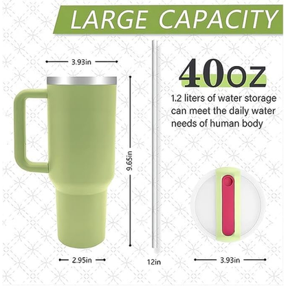 1.2L Tumbler with Handle Straw Lid, Stainless Steel Travel Mug - Image 45