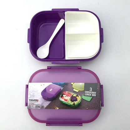 BPA free 3 compartment 900ml Plastic lunch box with 350ml Water Bottle Set - Image 6