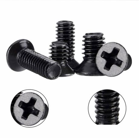Tool DIY Zinc Plated Carbon Steel Flat Head Machine Computer Screw 500 Pieces - Image 5