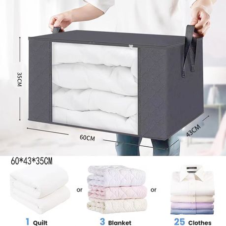 6 Pack Storage Bags for Clothes Blankets Bedding Sets 90L Large Capacity - Image 2