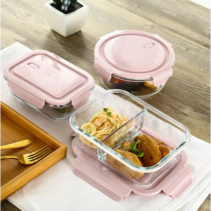 Split Compartment Leak-Proof Glass Food Containers - 650ml - 3 Pack - Image 8