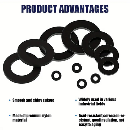 HB 350 pcs Black Nylon Washer Kit - Image 5