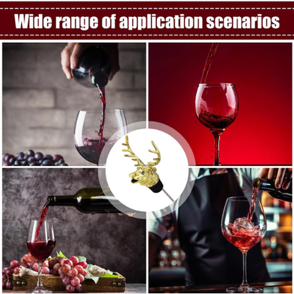 HASHBROWN Zinc Alloy Deer Head Wine Pourer - Silver - Image 7