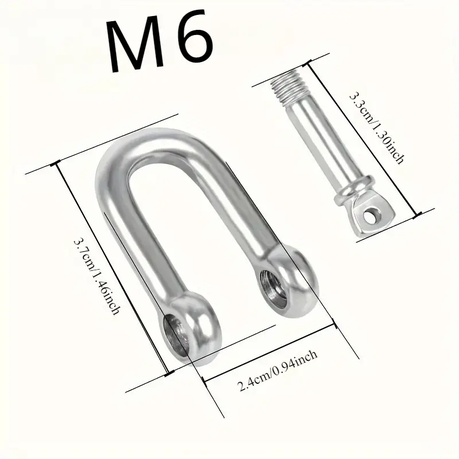HB 8 pcs of M6 D-Shaped Shackles - Image 3