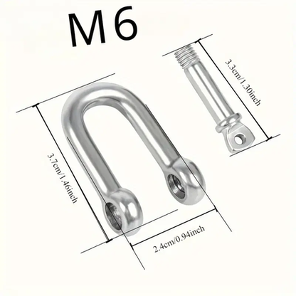 HB 8 pcs of M6 D-Shaped Shackles - Image 3