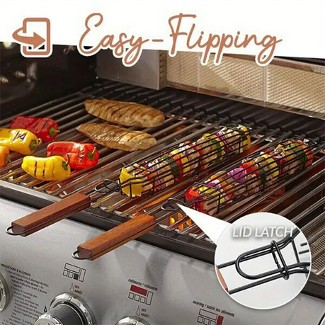 HASHBROWN'S 2pcs BBQ Basket with Wooden Handle - Image 7