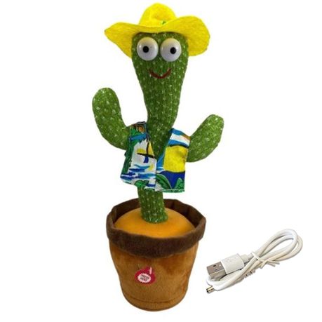 Dancing, Singing, Repeating Light Up Rechargeable Cactus - Image 8