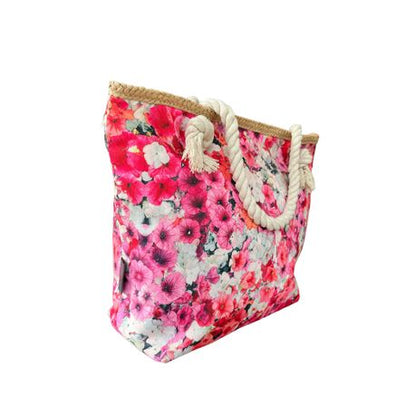 Printed Cotton Road Beach Bag - Image 8