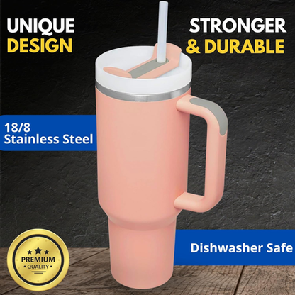 1.2L Tumbler with Handle Straw Lid, Stainless Steel Travel Mug - Image 17