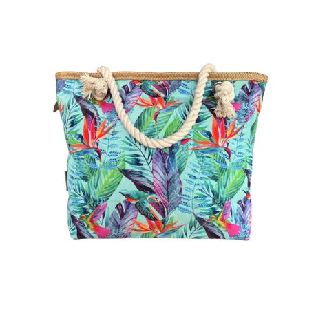 Printed Cotton Road Beach Bag